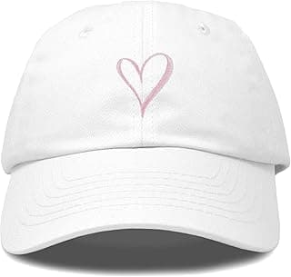 Hand Drawn Heart Hat Womens Embroidered Baseball Cap