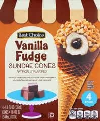 Best Choice Vanilla Fudge Cone 4 Pack, 4ct