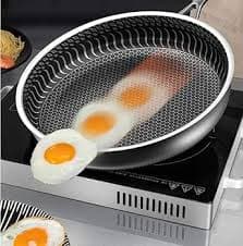 Amazon.com: DFEDHF Wok Bottom Kitchen,316 Stainless Steel uncoated cookware, no Oil Smoke Non-Stick pan, Suitable for Induction Cooker Gas(A-28CM) : Home & Kitchen
