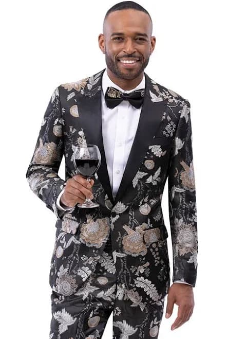 Men's One Button Peak Lapel Tuxedo Jacket
