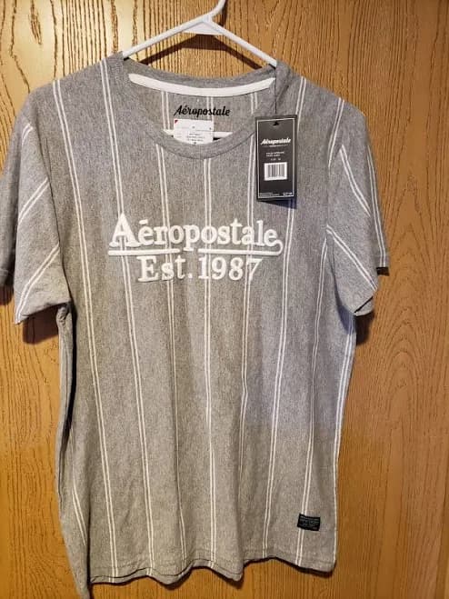 Aeropostale Men Shirt Medium GRAY AERO EST. 1987 Logo