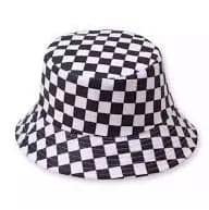Men/Women Unisex Black & White Bucket Hat Checkered Racing Sz small NWT