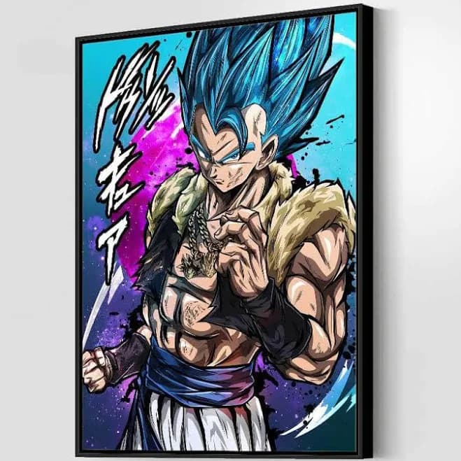 Gogeta Blue DBS Wall Art Framed Canvas / Black / 16x12