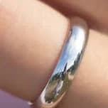 14K White Gold 925 Sterling Silver Classic Wedding Band