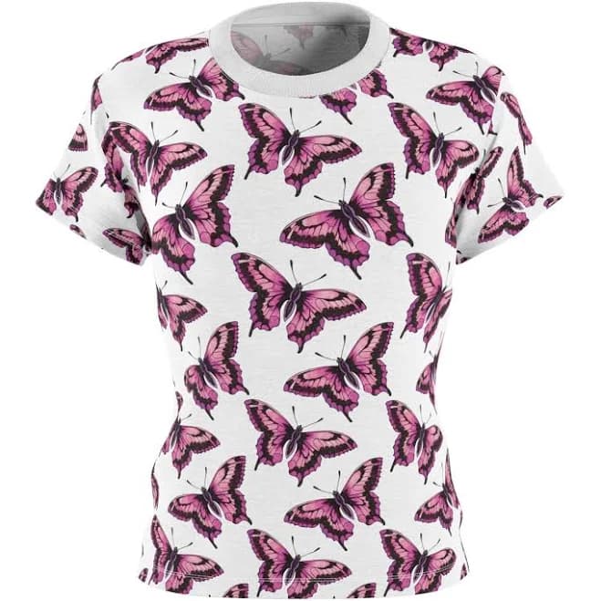 Butterfly Pattern Short Sleeve T-Shirt