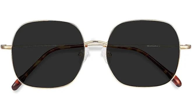 Full-Rim Square Metal Sunglasses with 1.6 Basic Tint Lenses