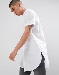ASOS DESIGN regular fit super longline shirt with grandad collar in white | ASOS