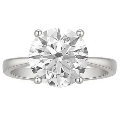 Sterling Silver 4Ct Round CZ Solitaire Engagement Ring