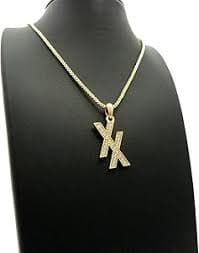 Fashion 21 Unisex Micro Initial XX Pendant 24" Various Chain Necklace in Gold Tone (Gold / 2mm 18" Box Chain) : Clothing, Shoes & Jewelry - Amazon.com