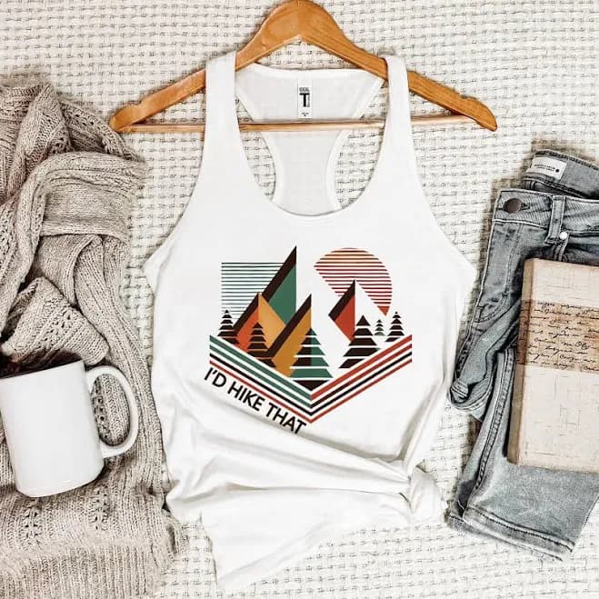 Funny Geometric Mountain Abstract Geometry Outdoor Gifts Tank Top