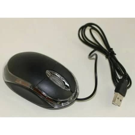 Mouse Usb Wired, Scroll Wheel 3 Button, Black, Red Led Light, For Laptop Pc Mac