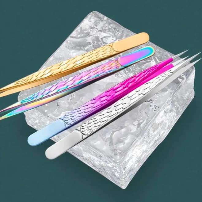 Pretty Precision Craft Tweezers - Set of 4 or Individual | Fine Tip for Beads, Stickers & Rhinestones | Available in 4 Colors