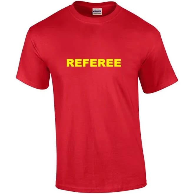 Referee T-shirt Karate Kid Martial Arts Youth Sports Judge Red Yellow