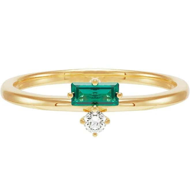 10K Yellow Gold Round Brilliant Cut Lab Grown Diamond Ring