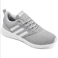 Adidas QT Racer Running Shoes Sneakers Grey white Cloudfoam size 9 three stripes