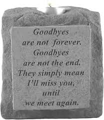 Amazon.com : Kay Berry 05320 Goodbyes Are Not...Single-Short Votive Holder : Outdoor Decorative Stones : Patio, Lawn & Garden