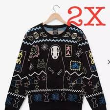 2X Studio Ghibli Spirited Away No-Face Holiday Sweater