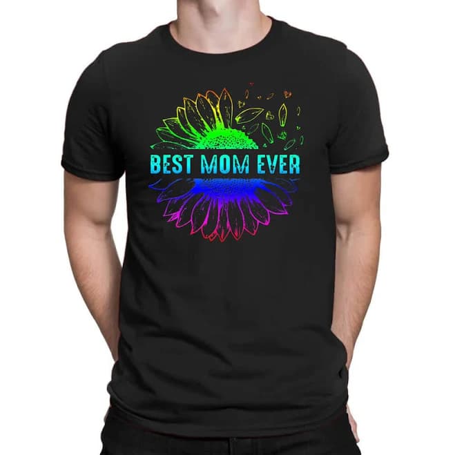 Artistshot Best Mom Ever Sunflower Rainbow T-Shirt