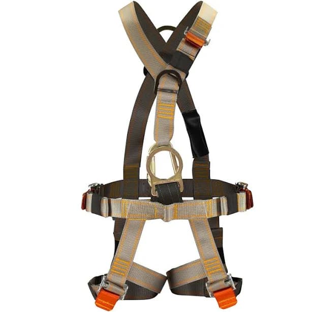 Plemistis V-Style Full Body Harness – Grey, ANSI Z359.11-2022 Certified for Zipline Safety - Fusion Climb