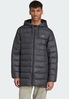 Adidas Men's Essentials CLIMAWARM 3-Stripes Light Down Hooded Parka