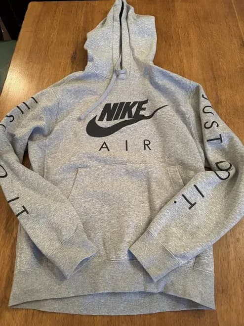 Mens Nike Air Just Do It Hoodie, Grey/black, S