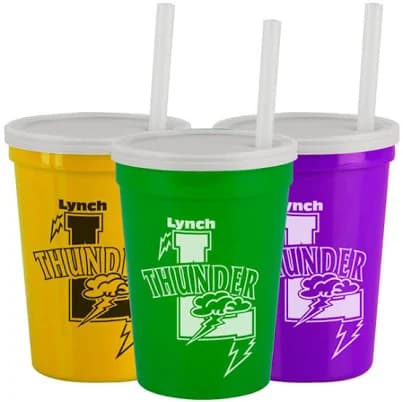 Stadium Cup-Lid-Straw 12 oz Sample