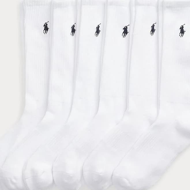 Ralph Lauren Men's 6-Pack Cotton-Blend Crew Socks