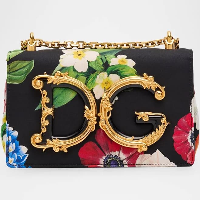 Dolce&Gabbana DG Girls Floral Flap Chain Crossbody Bag