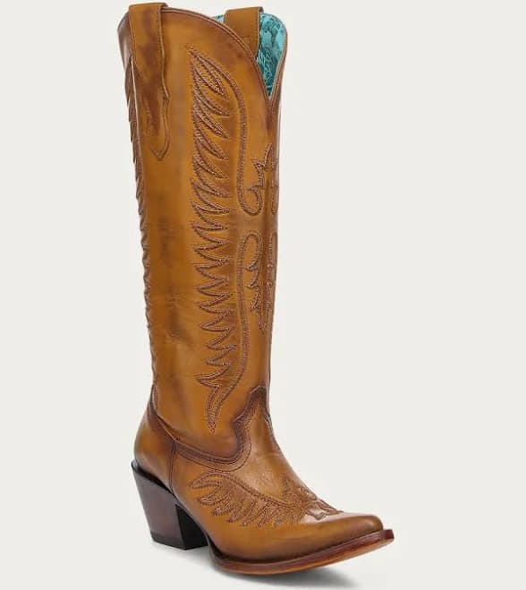 Corral Women's Tan Stitched J Toe Cowboy Boots