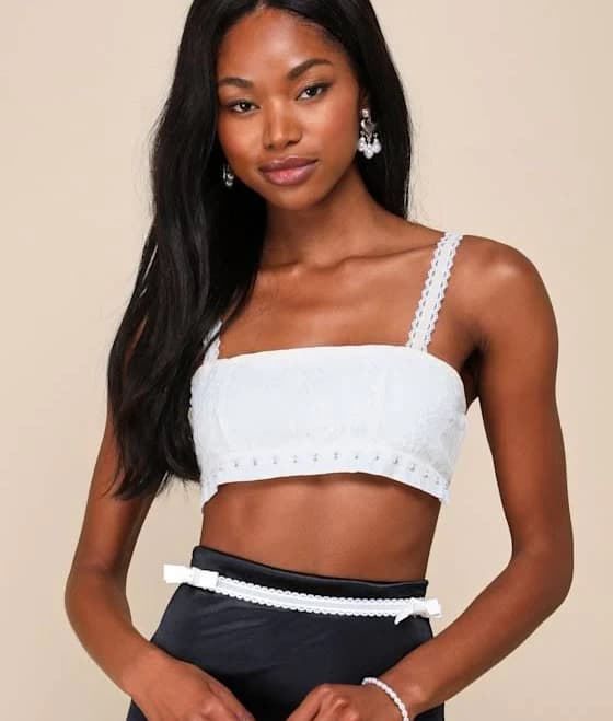 Zemeta Women's Lace Tie-Back Bralette Top
