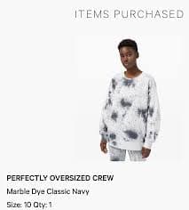 NWT LULULEMON PERFECTLY OVERSIZED CREW *TIE DYE IN MARBLE DYE CLASSIC NAVY SZ 10 | eBay
