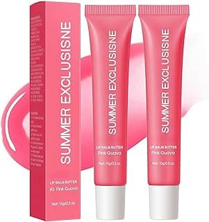 2PC Summer Pink Guava Tinted Lip Butter Balm, Moisturizing & Nourishing Lip Care, Gentle Ingredients, Smooths Dry Lips