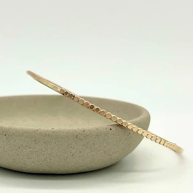 14kt Gold-Filled Beaded Minimalist Bangle Bracelet