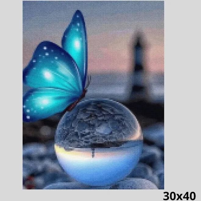 Butterfly On Glass Ball Diamond Painting Kit