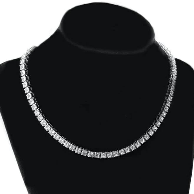 One Row Tennis Chain Necklace, 16"