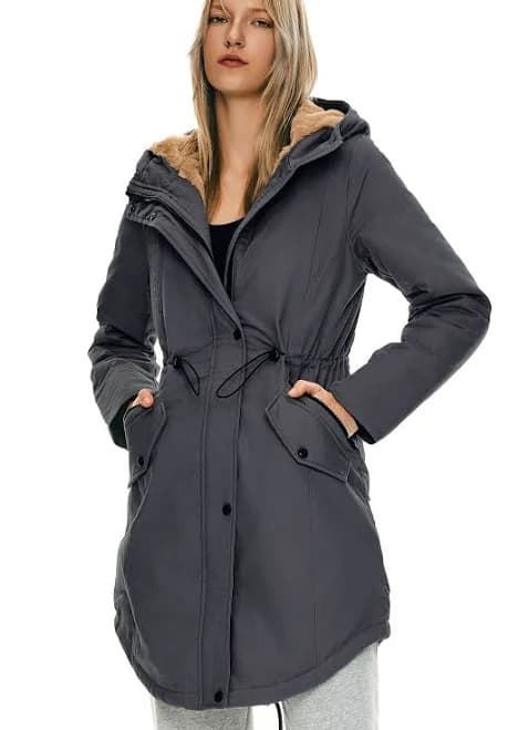 Orolay Women's Fleece-Lined Hooded Parka with Pockets