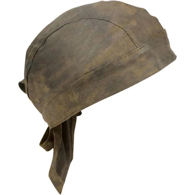 Milwaukee Leather MP7990 Unisex Distressed Brown Motorcycle Leather Cap