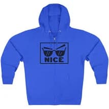 Cool Sunglasses Unisex Zip Hoodie - Streetwear Jacket, Gift for Friends, Casual Outfit, Winter Wear, Men's & Women's Fashion - 2XL / True Royal