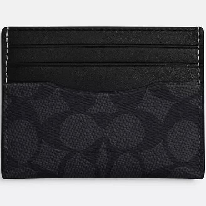 Coach Men's Slim Signature Canvas ID Card Case