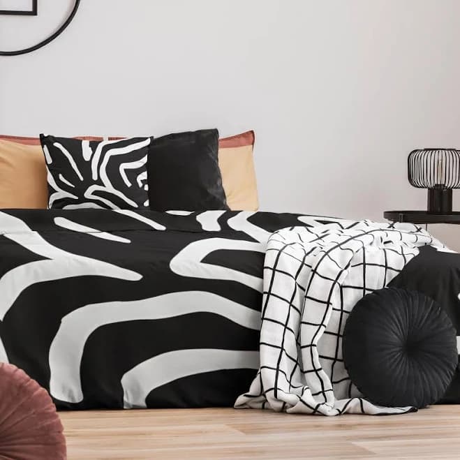 Black And White Duvet Cover Set Modern Geometric King Size Duvet Abstract Queen Duvet Cover Contemporary White And Black Monochrome Duvet
