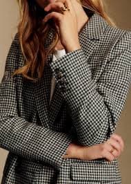 Christie Jacket - Brown Houndstooth - Recycled wool - Octobre Éditions