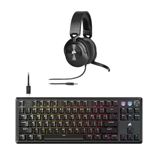 CORSAIR K70 PRO TKL Keyboard and HS55 Surround v2 Headset Gaming Bundle (Revival Series)