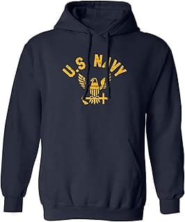 U.S. Navy Vintage Arch Logo with gold ink Adult Hooded Sweatshirt