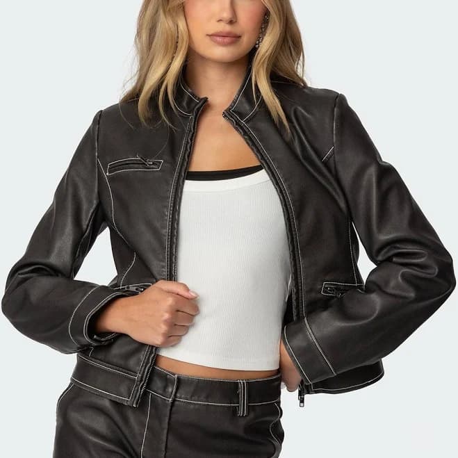 Edikted Roxie Faux Leather Jacket