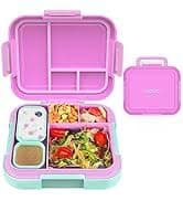 Amazon.com: Caperci Bento Box for Kids - Large 4.8 Cups Lunch Box with Two Modular Containers - 4 Compartments, Leak-Proof, Portable Handle, Microwave/Dishwasher Safe, BPA-Free (Orchid/Light Cyan): Home & Kitchen