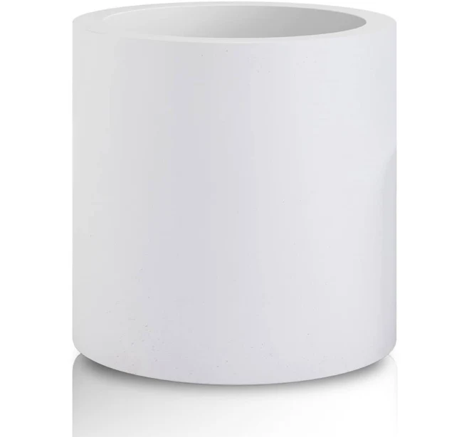 PLANTARA D Solid White Concrete Outdoor Planter pot