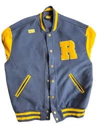 Archie Comics Large Blue Yellow Letterman Varsity Jacket Button Polyester