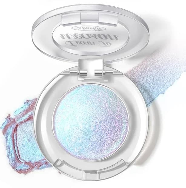 Holographic Duochrome Blue Glitter Eyeshadow, Color Shift Metallic