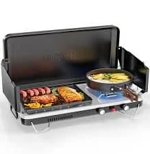 Rovsun 1-Burner 2-in-1 Portable Camping Stove and Propane Griddle