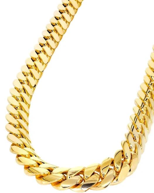 14K Gold Miami Cuban Link Chain, 20 Inches